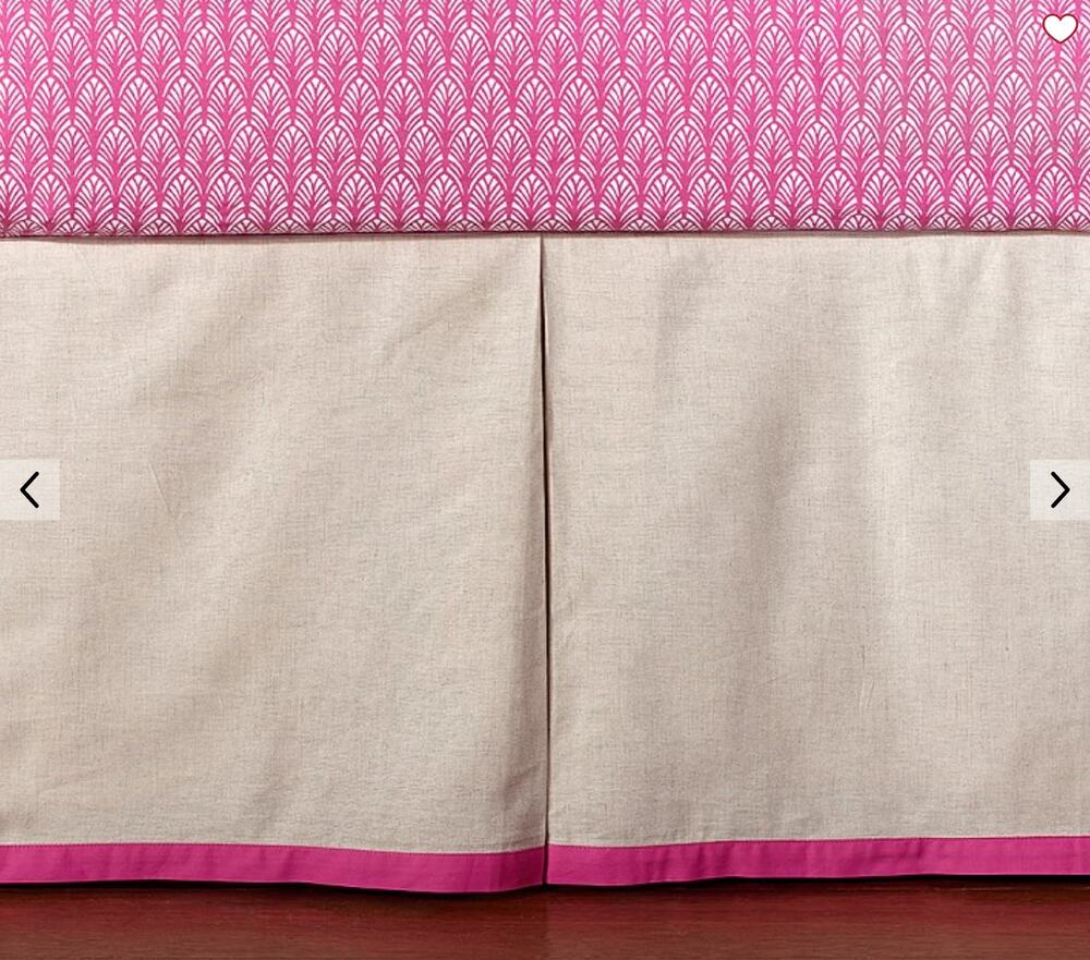 Pottery Barn Baby Bright Border Linen Crib Skirt New in Package